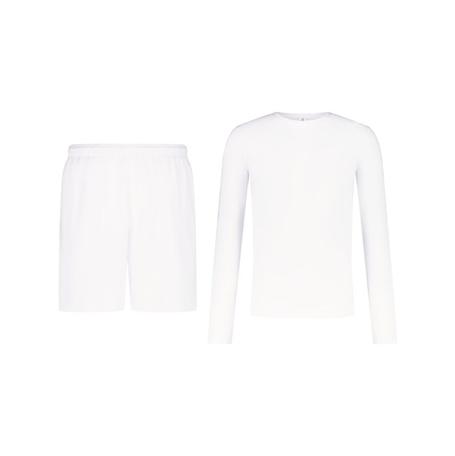 Jovito Men’s White Sports Set – Shorts & Compression Top